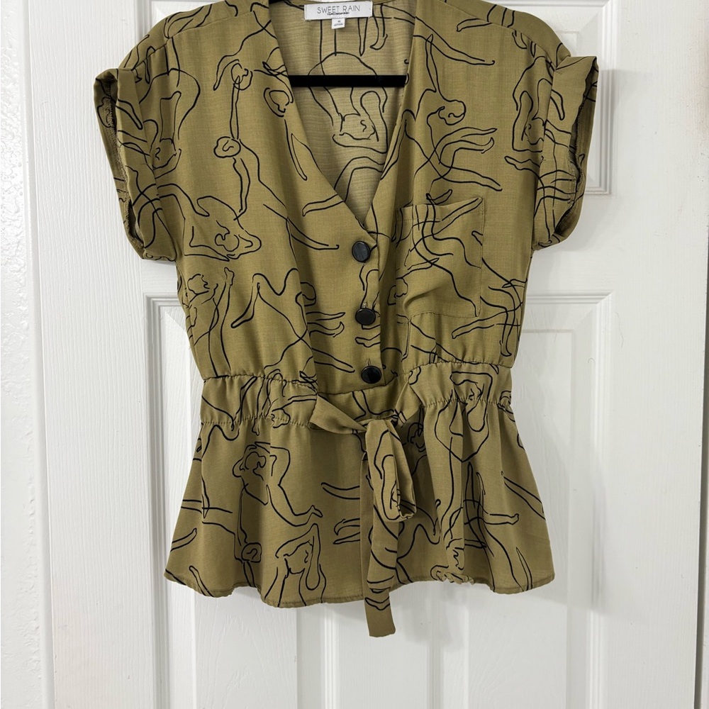 Olive Green Women's Top